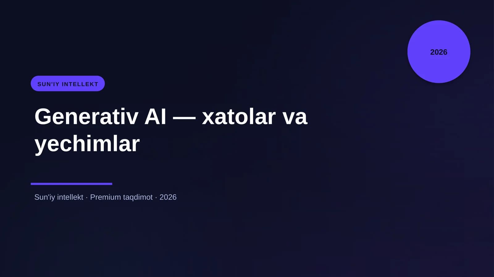 Generativ AI — xatolar va yechimlar