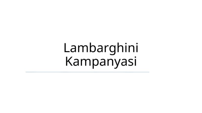 Lambarghini Kampanyasi
