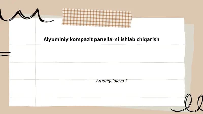 Alyuminiy kompazit panellarni ishlab chiqarish