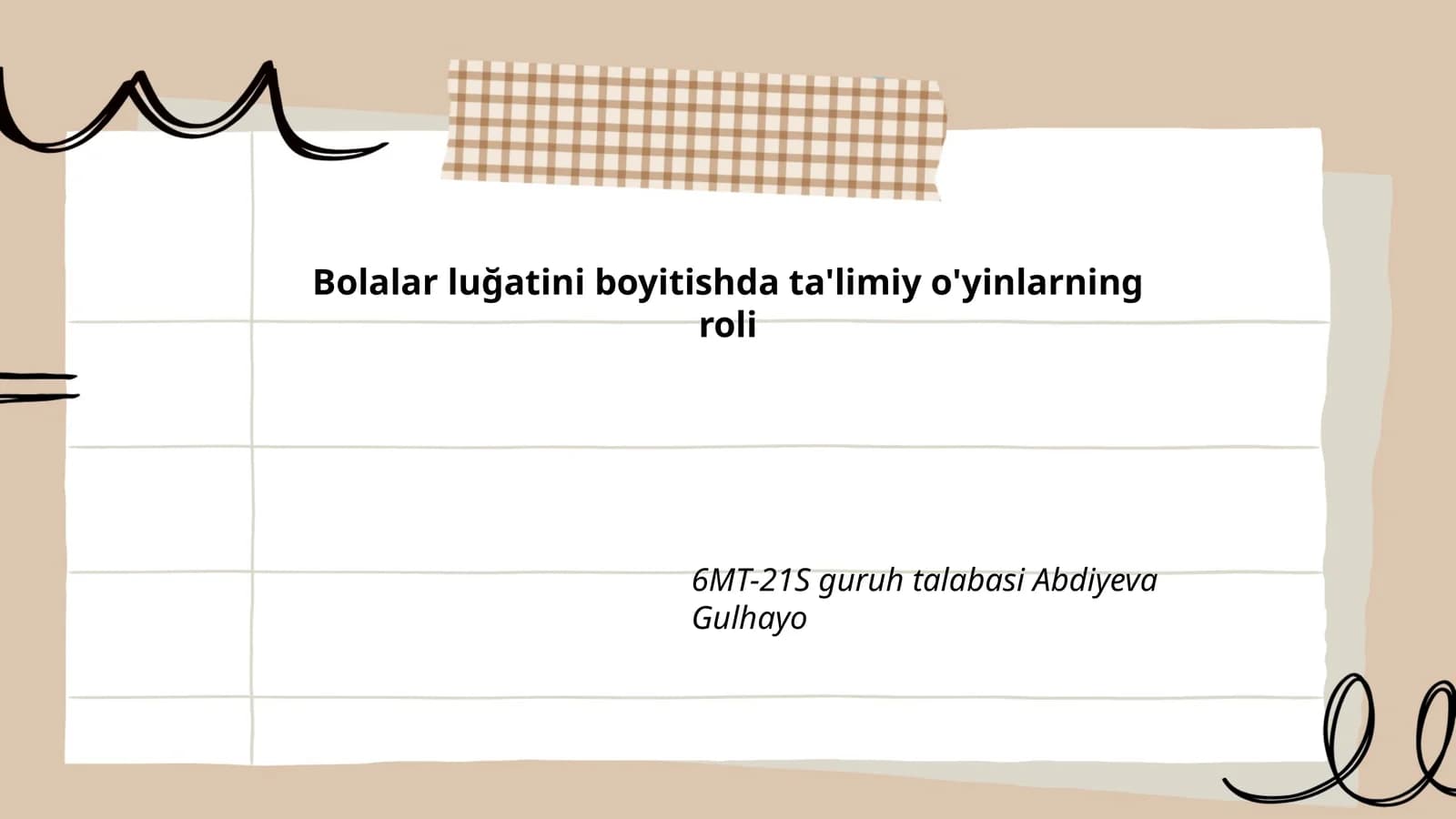 Bolalar luğatini boyitishda ta'limiy o'yinlarning roli