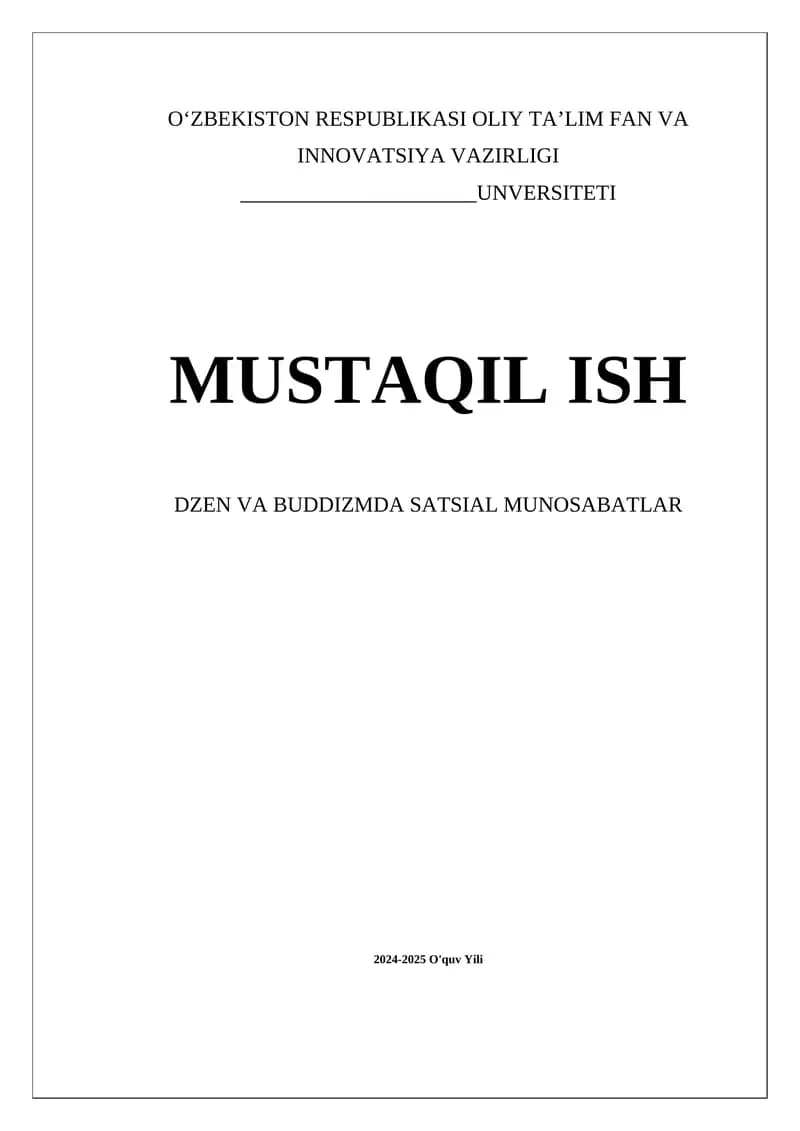 Dzen va buddizmda sotsial munosabatlar