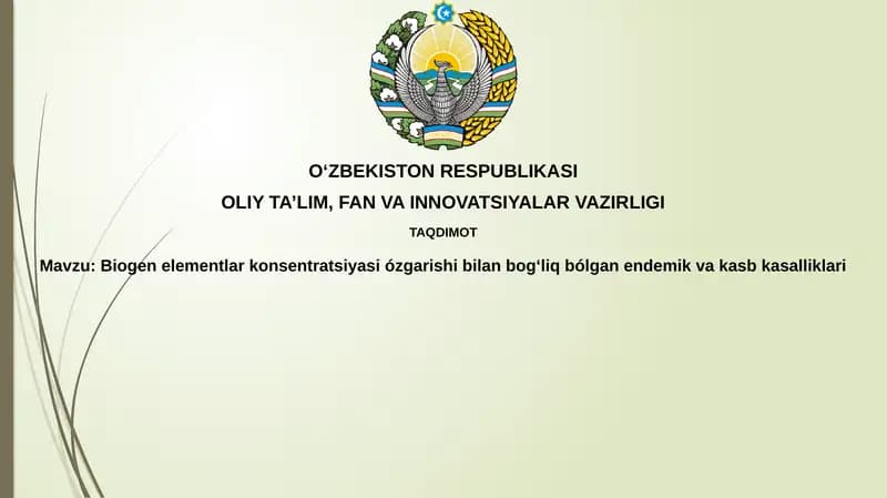 Biogenelementlar konsentratsiyasi