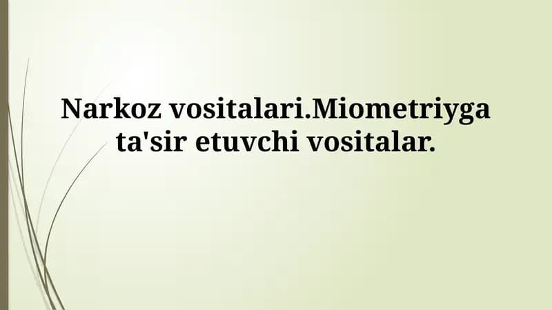 Miometriyga ta'sir etuvchi vositalar