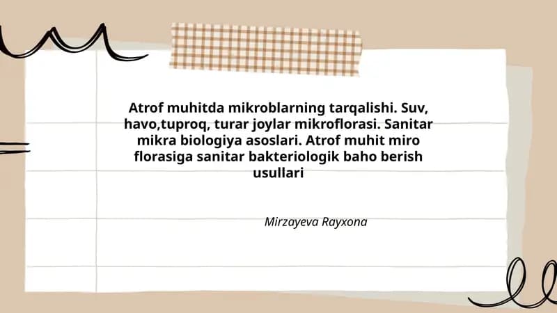 Sanitar mikrobiologiya