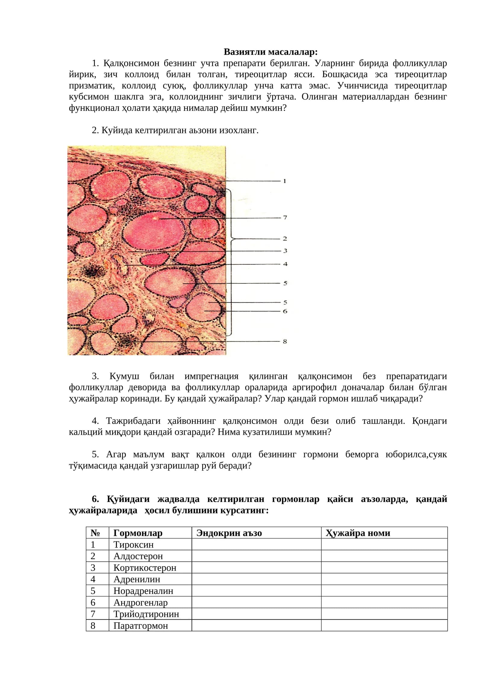 Қалқонсимон безнинг функционал ҳолати