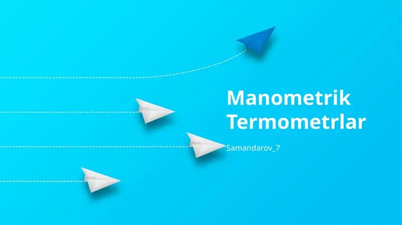 Manometrik Termometrlar