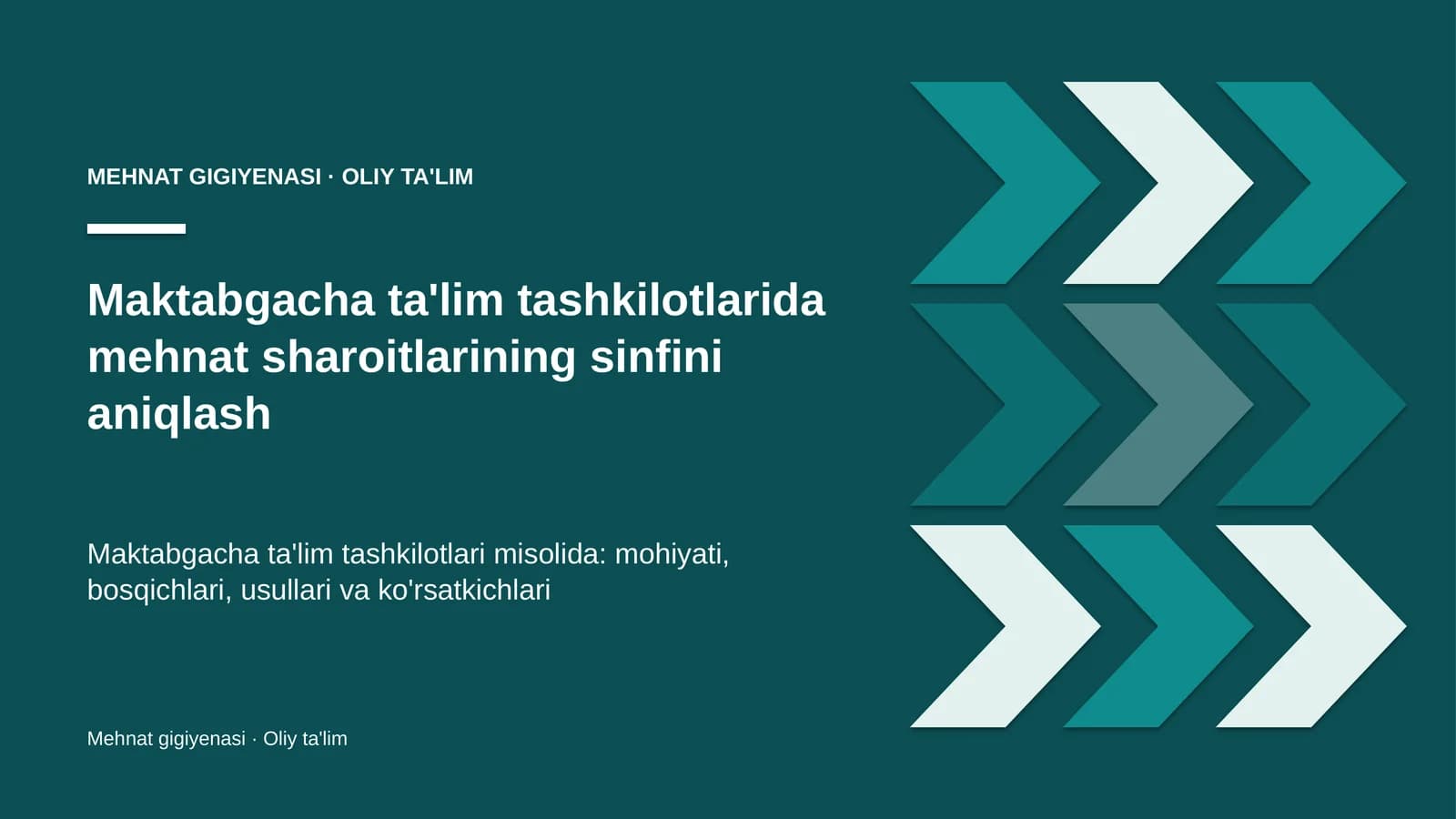 maktabgacha ta'lim tashkilotlarida mehnat sharoitlarining sinfini aniqlash 7644