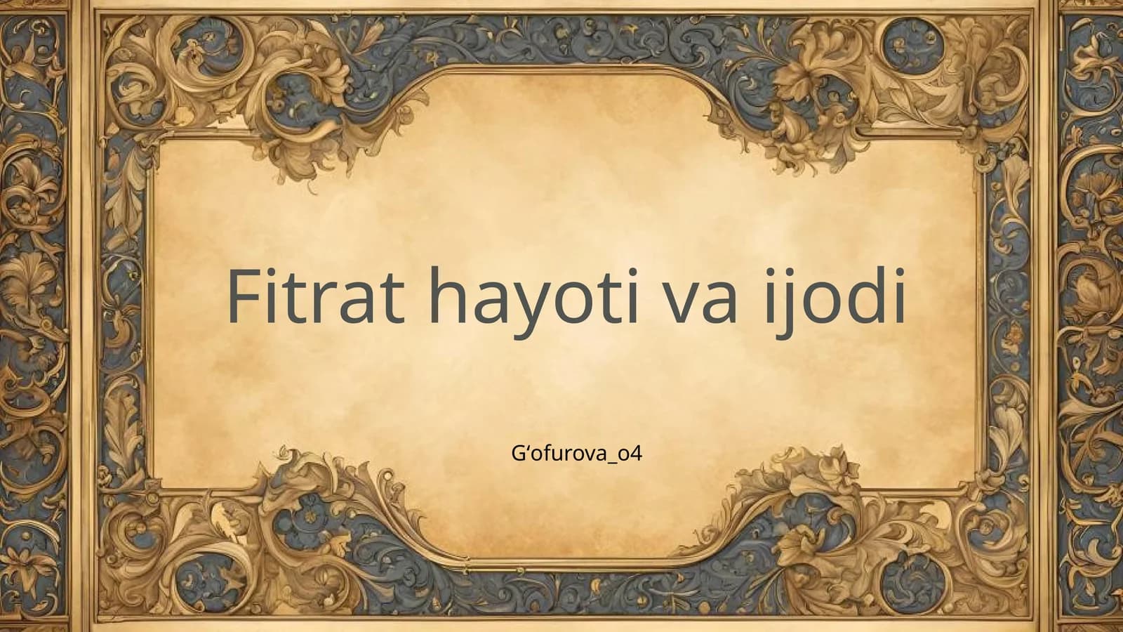 Fitrat hayoti va ijodi