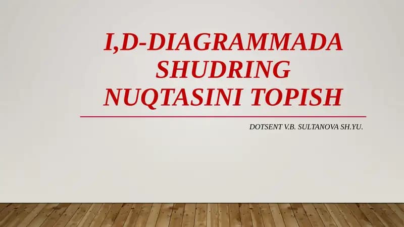I,d-diagrammada shudring nuqtasini topish