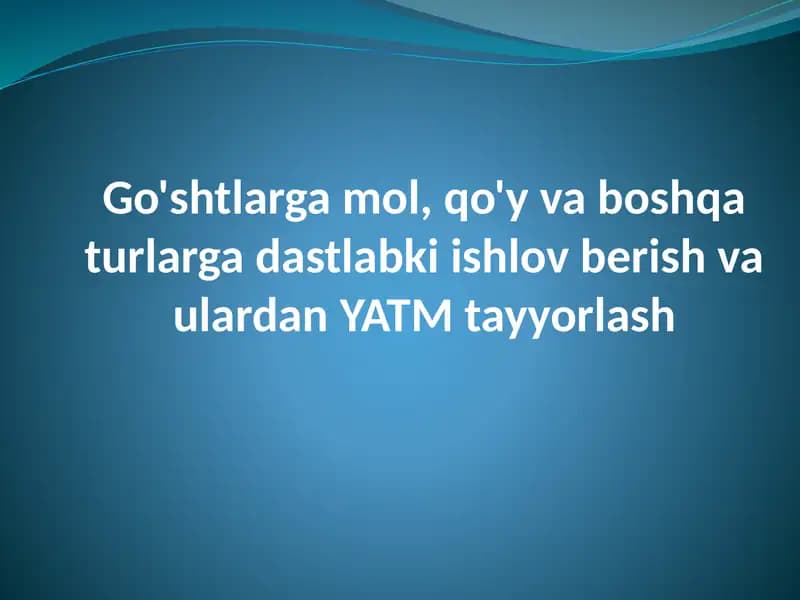 Go'shtsanoatining rivojlanishi