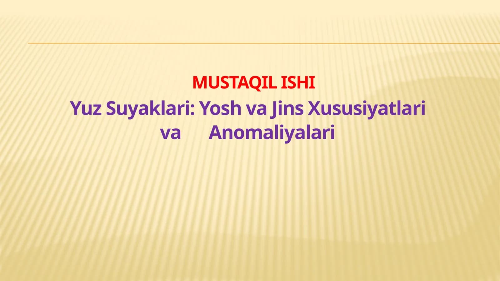 Yuz Suyaklari: Yosh va Jins Xususiyatlari va Anomaliyalari