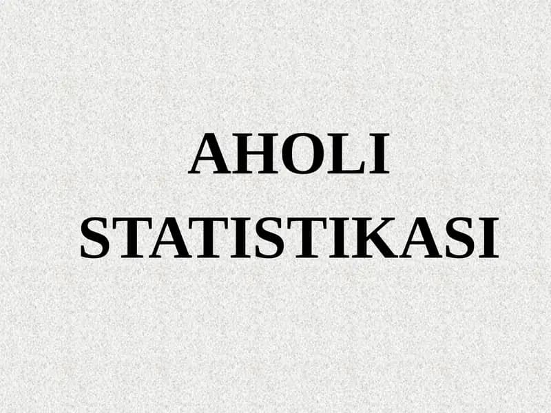 Аҳоли статистикаси