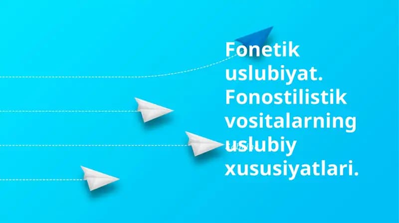 Fonologik vositalarning stilistik xususiyatlari