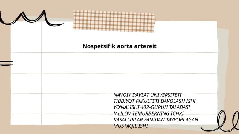 Nospetsifik aorta artereit
