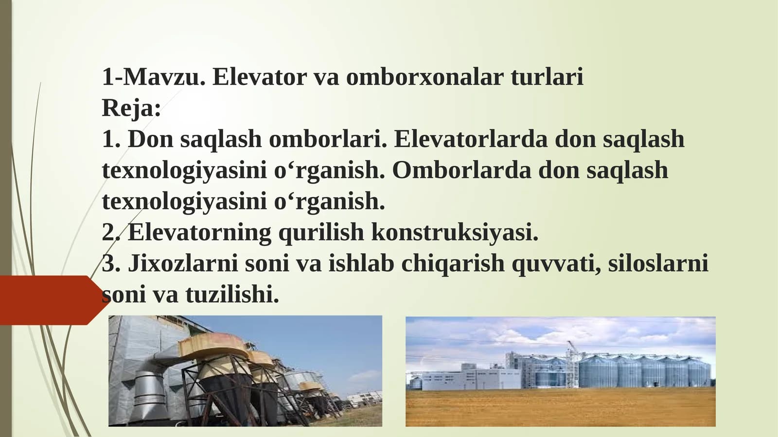 Elevator va omborxonalari turlari