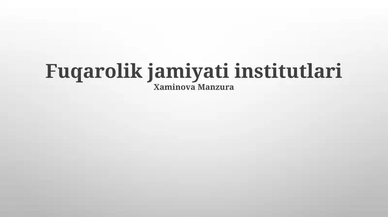 Fuqarolik Jamiyati Institutlari