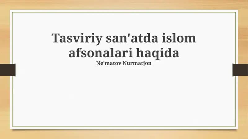 Tasviriy san'atda islom afsonalari haqida
