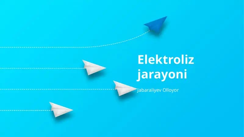 Elektroliz jarayoni