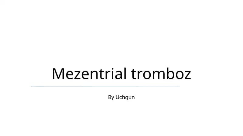 Mezentrial tromboz