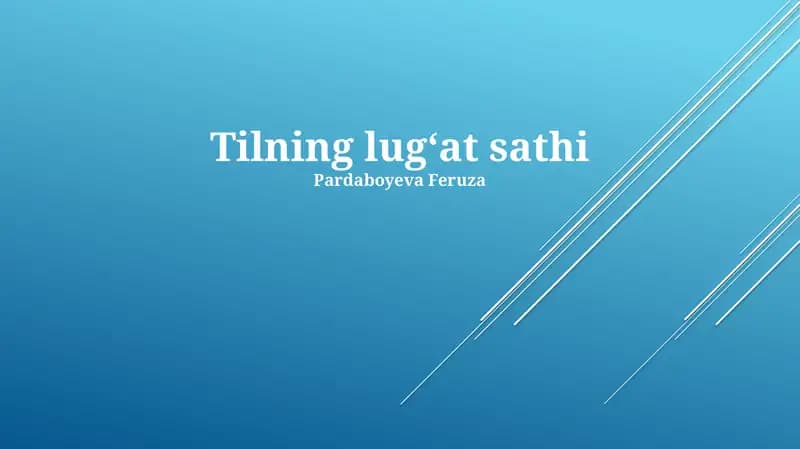 Tilning lug‘at sathi
