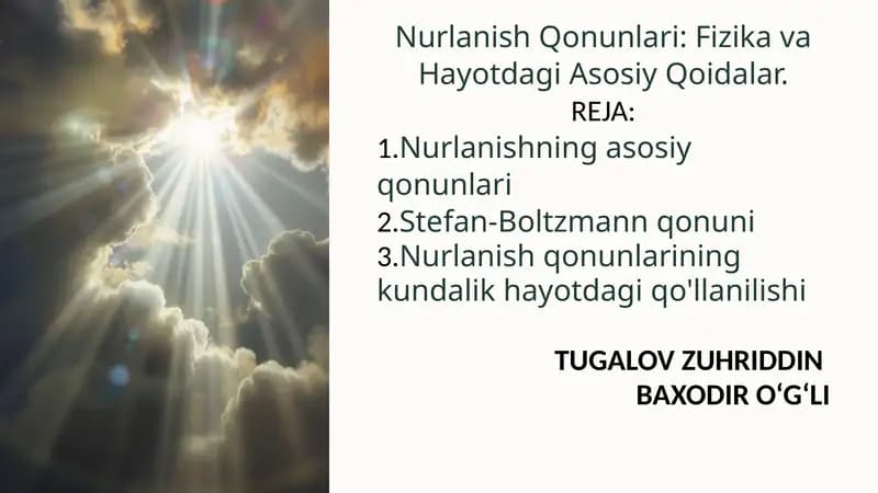 Nurlanish Qonunlari: Fizika va Hayotdagi Asosiy Qoidalar