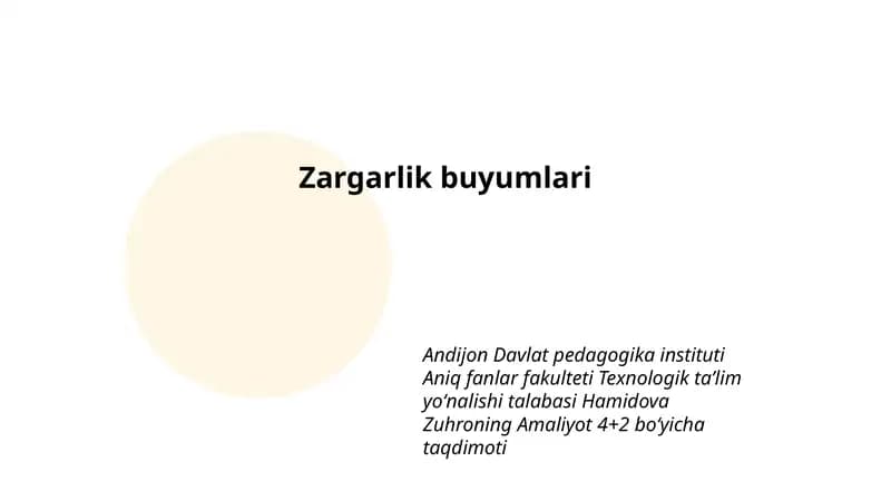 Zargarlik buyumlari
