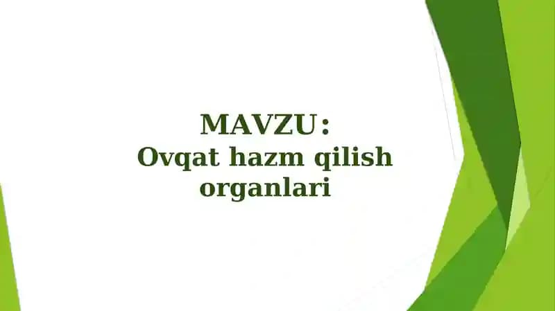 Ovqat hazm qilish organlari