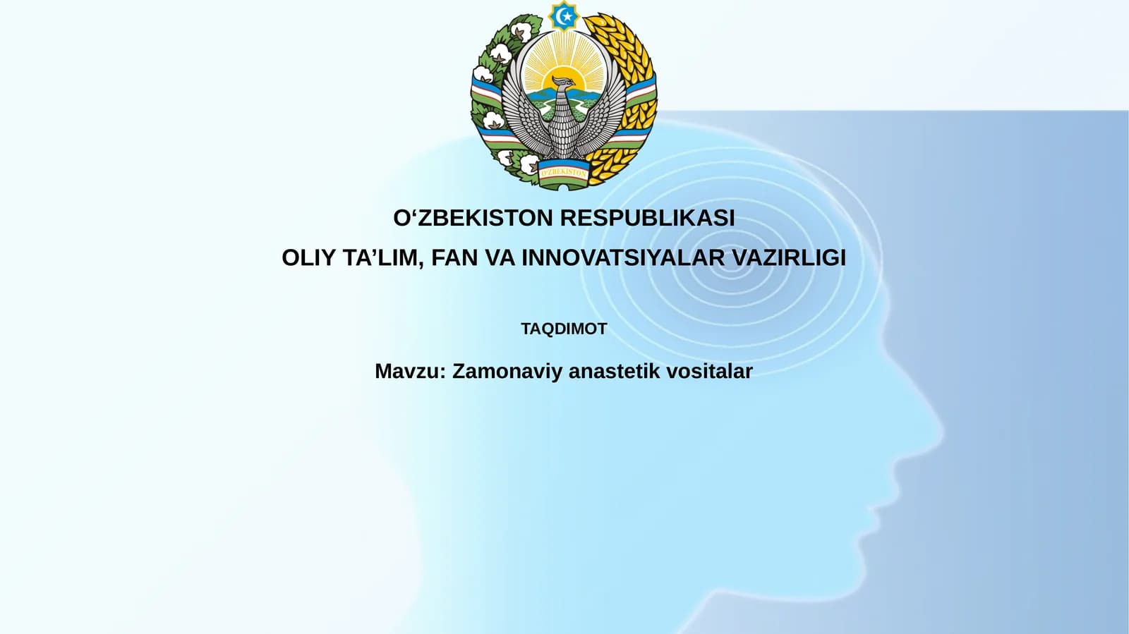 Zamonaviy anestetik vositalar