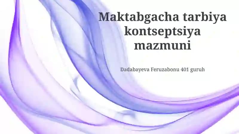 Maktabgacha tarbiya kontseptsiyasi