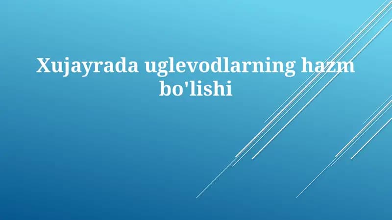 Uglevodlarning hazm bo'lishi