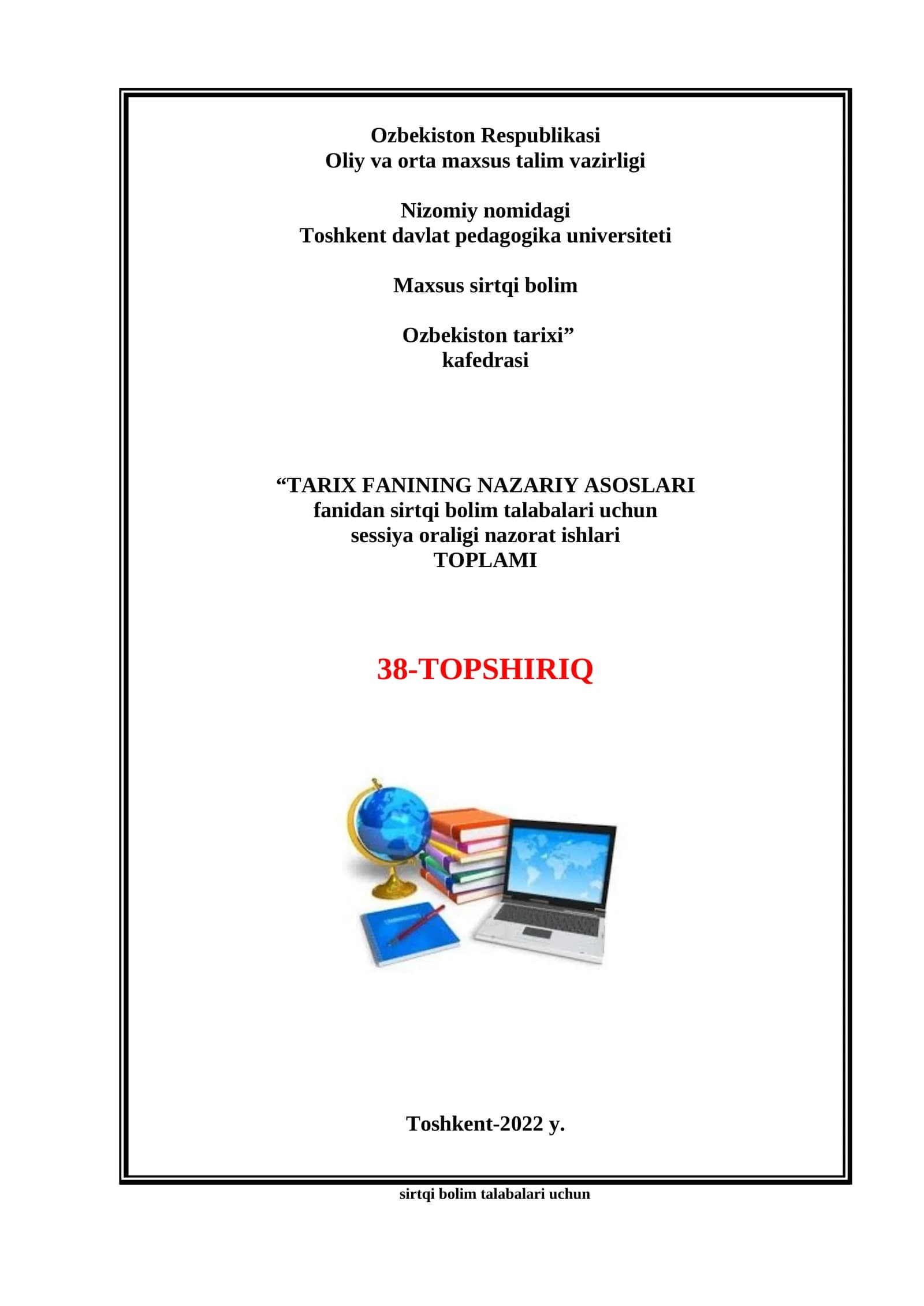 TARIX FANINING NAZARIY ASOSLARI