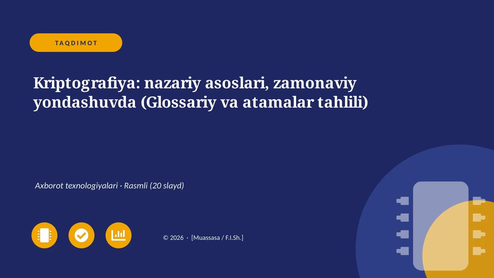 Kriptografiya: nazariy asoslari, zamonaviy yondashuvda