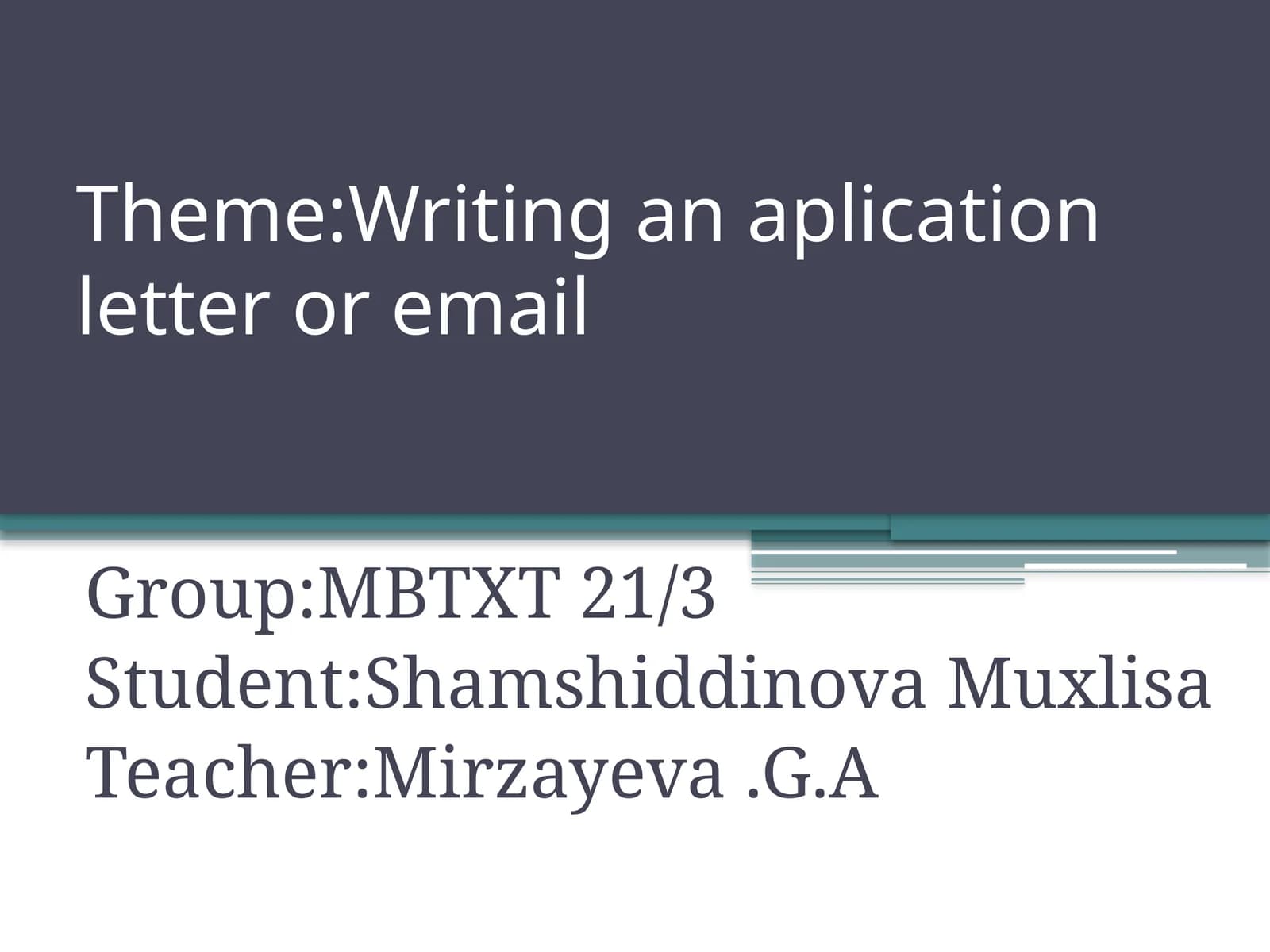 Writinganaplicationletter or email