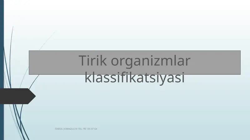 Tirik organizmlar klassifikatsiyasi