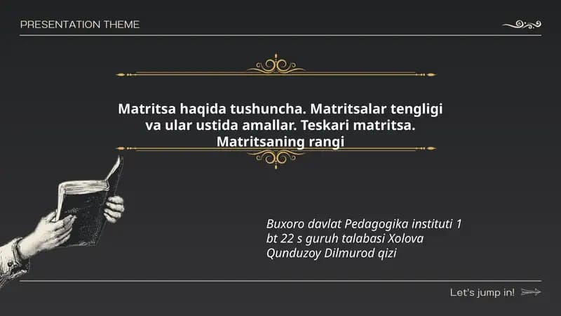 Matritsa haqida tushuncha