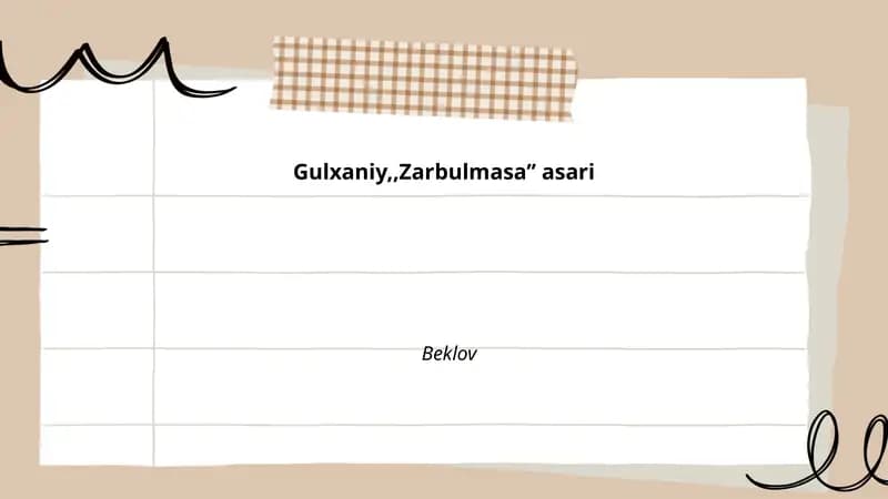 Gulxaniyning hayoti va ijodi