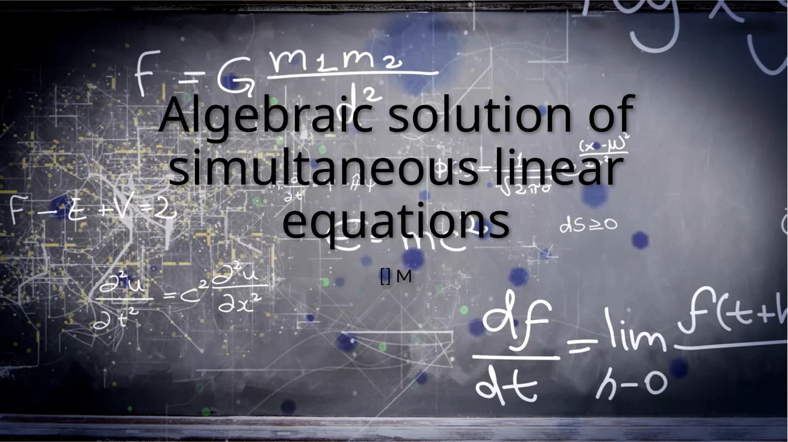 Algebraic solution of simultaneous linear equations