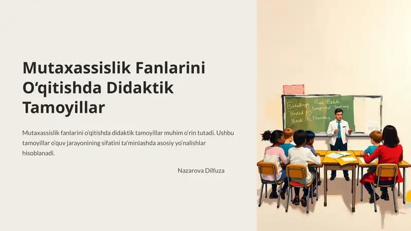 Mutaxassislik Fanlarini O‘qitishda Didaktik Tamoyillar