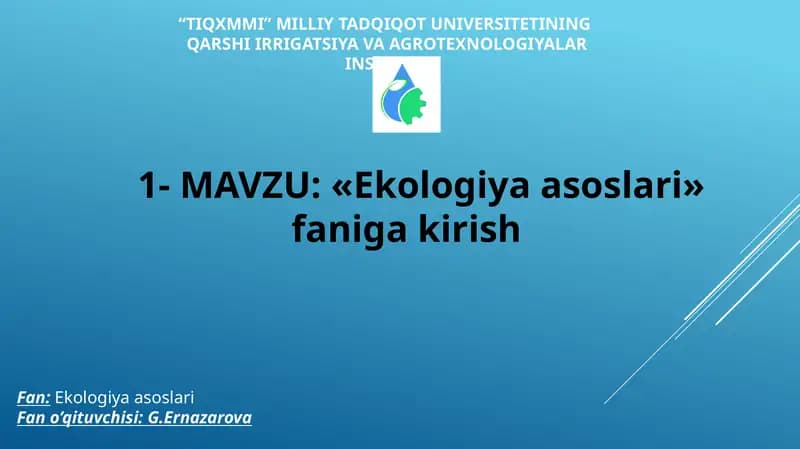 Ekologiya asoslari