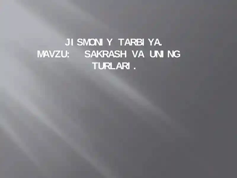 Sakrash va uning turlari
