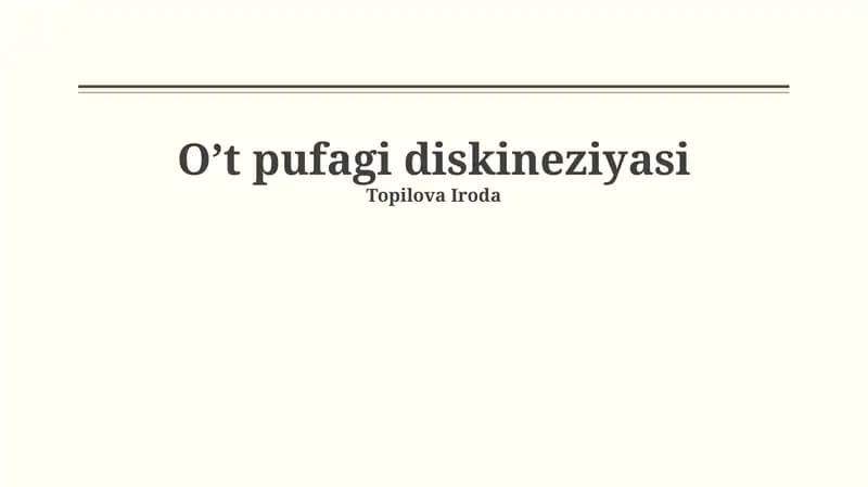 O't pufagi diskineziyasi