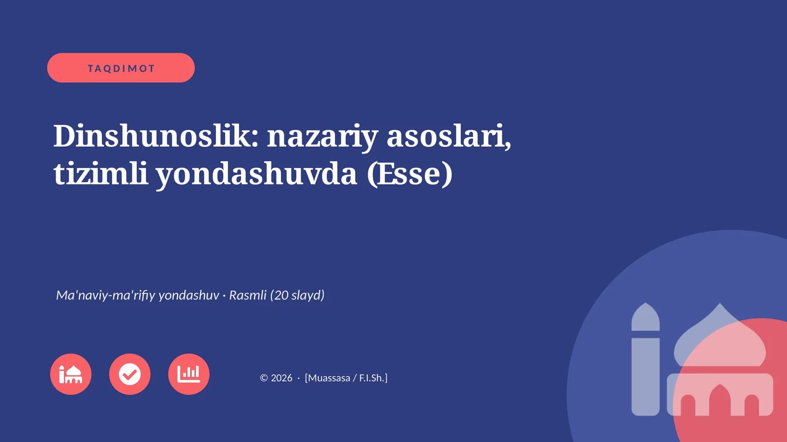 Dinshunoslik: nazariy asoslari, tizimli yondashuvda (Esse)