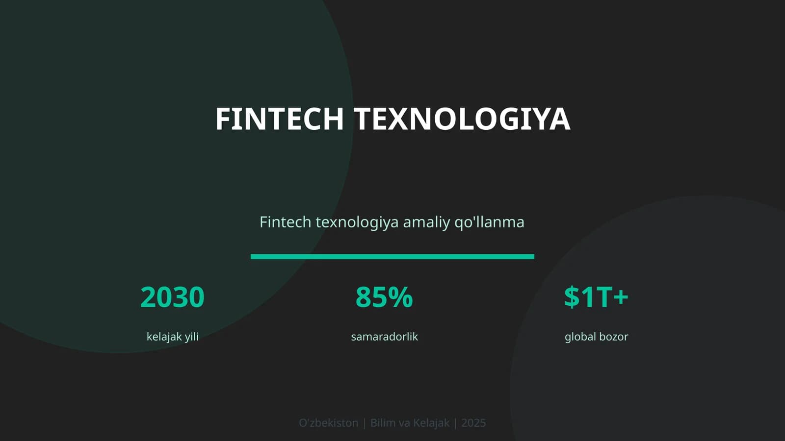 Fintech texnologiya amaliy qo'llanma
