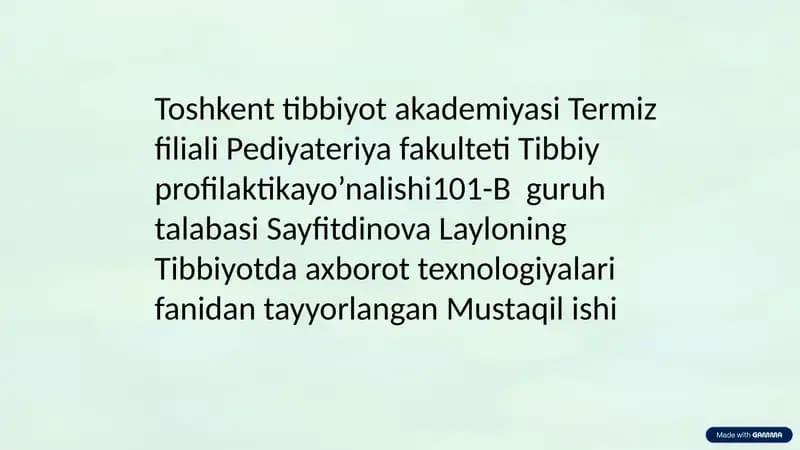 Tibbiyotni raqamlashtirish