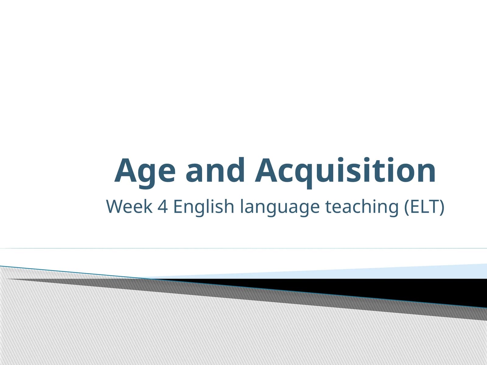 First/Second Language Acquisition