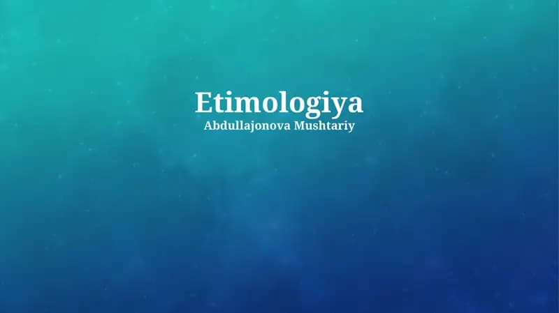 Etimologiya