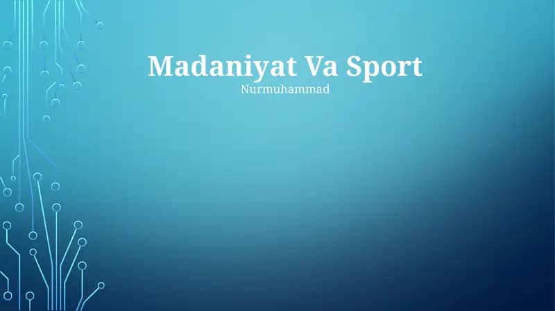 Madaniyat Va Sport