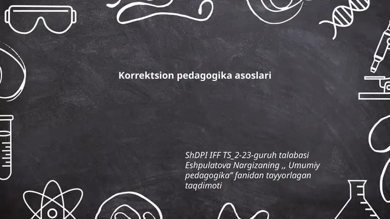 Korrektsion pedagogika asoslari