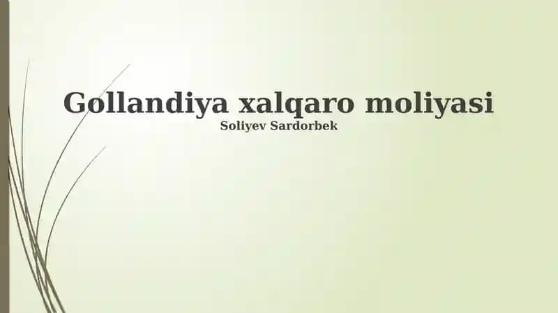 Niderlandiya xalqaro moliyasi