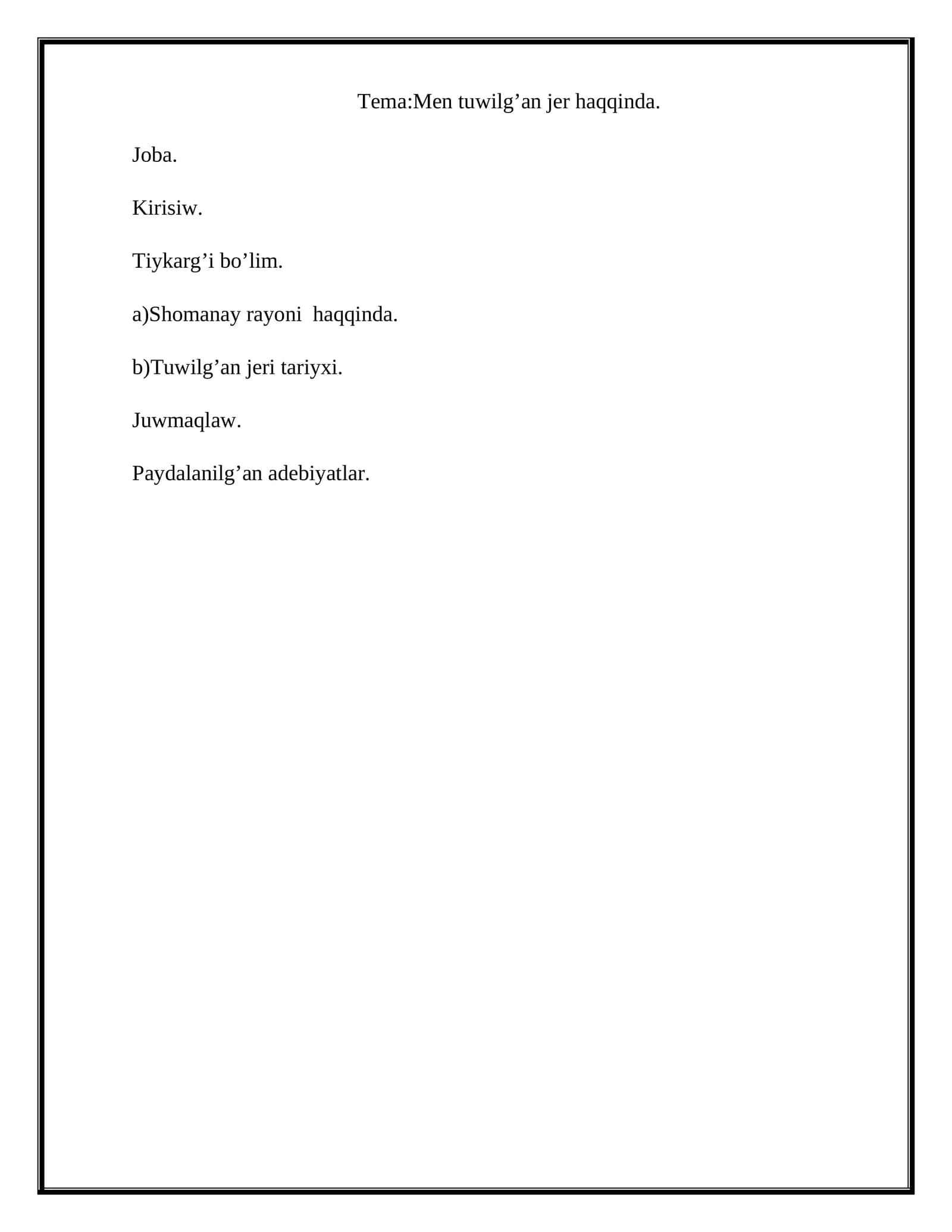 SHOMANAY RAYONI TARIYXI